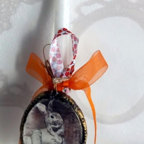 Easter candle with decorative egg new