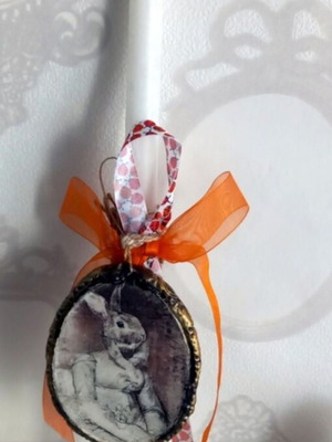Easter candle with decorative egg new