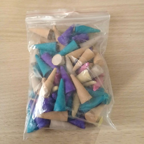 Incense cones new, pack of 57, jasmine, rose, mint, sandalwood