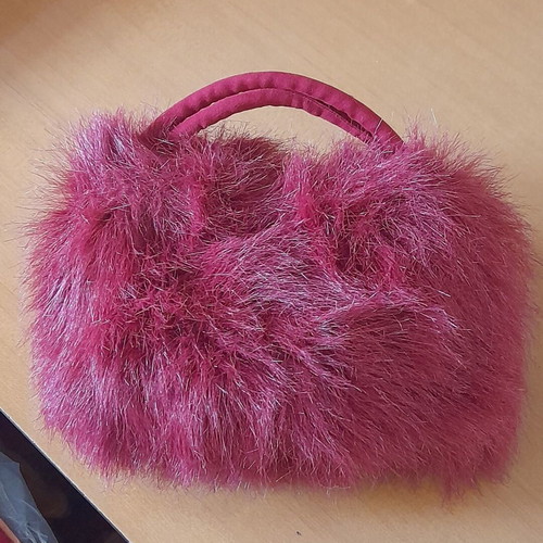 Faux fur red handbag new