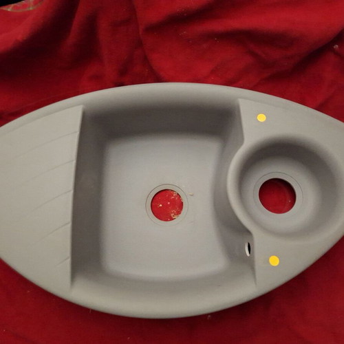 Granite kitchen sink new with stainless steel bowl and siphons