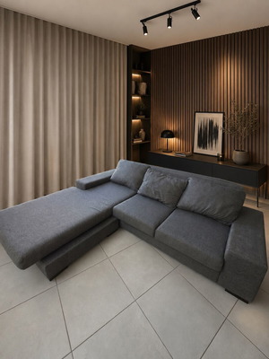 Corner sofa like new, modern anthracite color