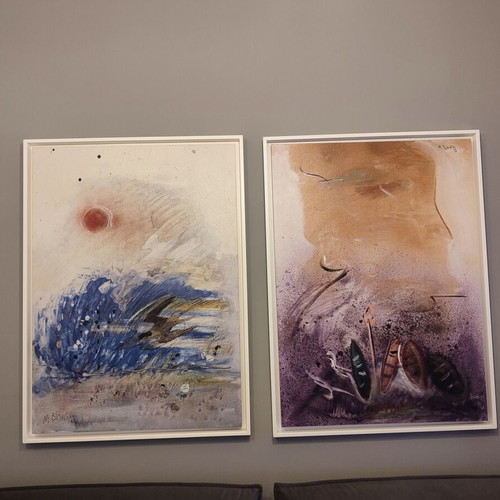 Oil paintings like new, 2 framed canvas prints by Veloudios Michalis