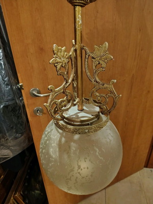 Lamp with glass globe like new