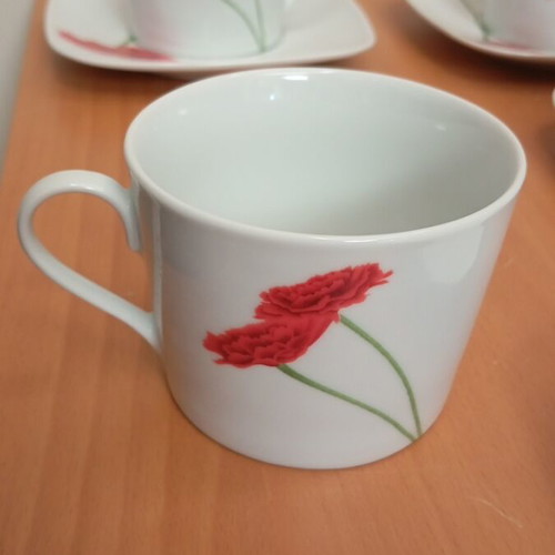 Set of 6 Porcelain Tea Cups new