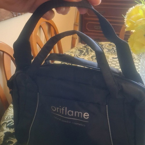Oriflame shoulder crossbody bag new, black with white details