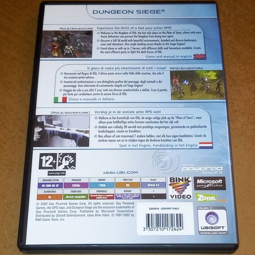 PC CD-ROM Game Dungeon Siege new with manual