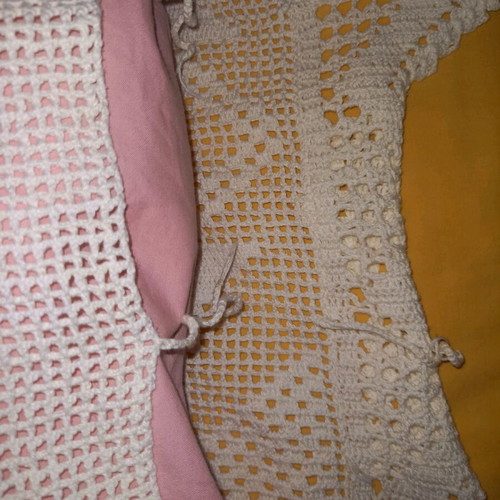 Handmade crochet blanket with pillowcase like new