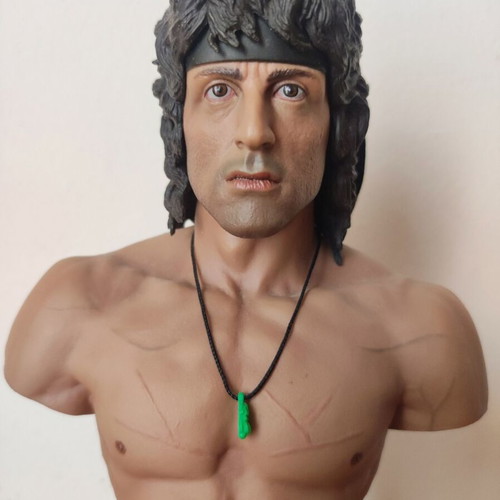 John J. Rambo III 1/4 Bust Statue by Hot Toys 2008 like new