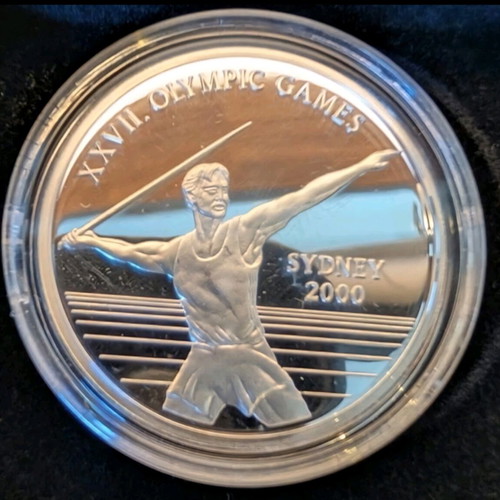 Uganda 1000 Shillings 1999 Sydney 2000 Javelin silver proof coin new