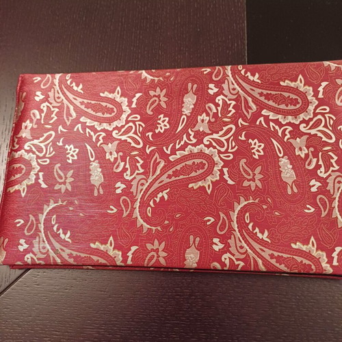 Envelope-style women's bag new, red with silver details