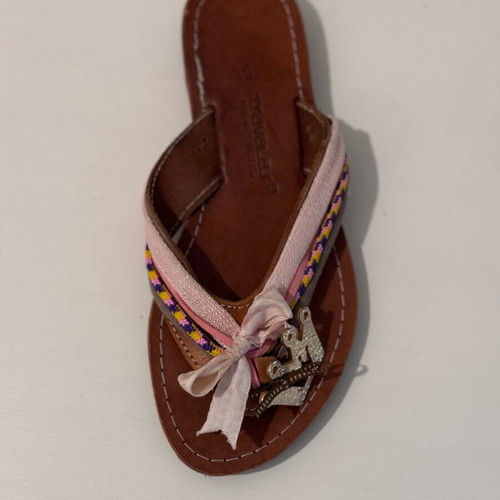 Children's leather flip flops like new, size 35