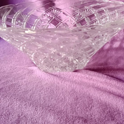 Crystal bowl large and deep, new, fruit bowl