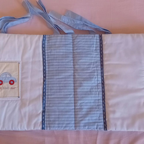 Mothercare Baby Crib Bumper like new, embroidered little blue car design
