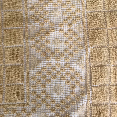 Antique embroidered tablecloth used, Venetian style