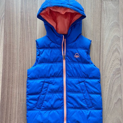 Benetton kids sleeveless jacket like new, blue, size 134 cm