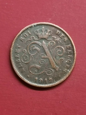 Belgium 2 Centimes Coin 1912 used
