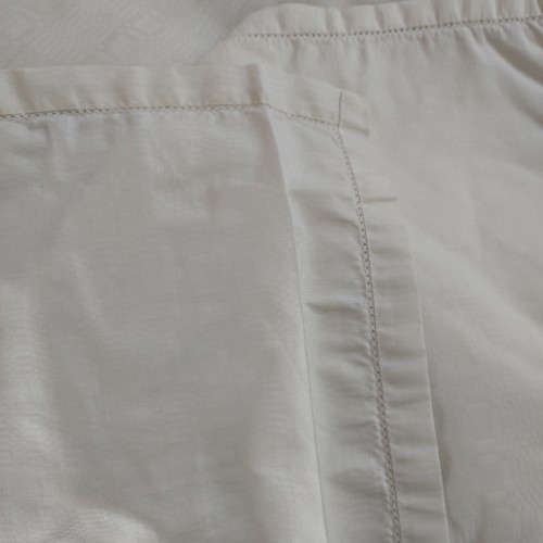 Handmade white plain tablecloth with 6 napkins, 100% cotton new