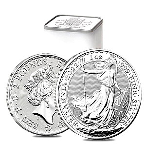 2022 , BRITANNIA 1 OZ 999 FINE SILVER UNITED KINGDOM 2 POUNDS .