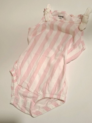 Striped baby bodysuit girl 6-9 months 74cm pink Candy Stripes Sinsay like new
