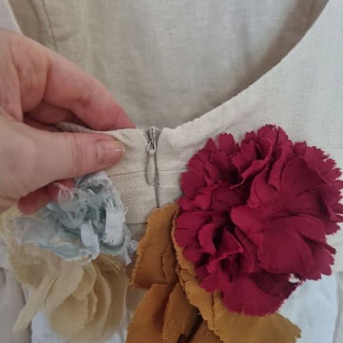 Madame Shoushou dress Small used, nude with floral detail