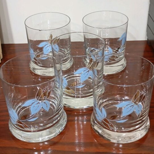 Vintage whiskey glasses like new, set of 5 pieces