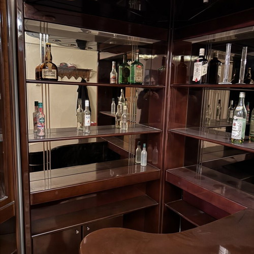 Luxury Corner Bar Furniture with Built-in Lighting and Display Cabinet like new