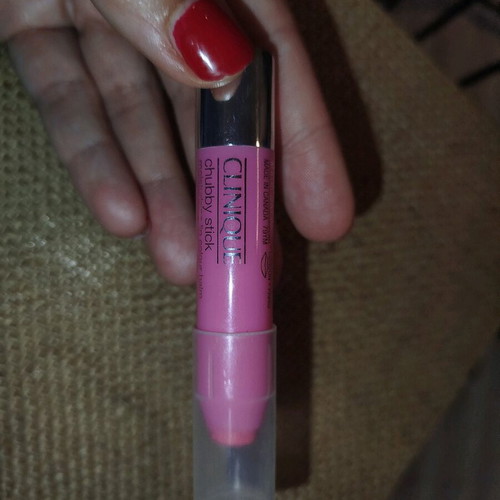 Clinique lip balm used, soft pink
