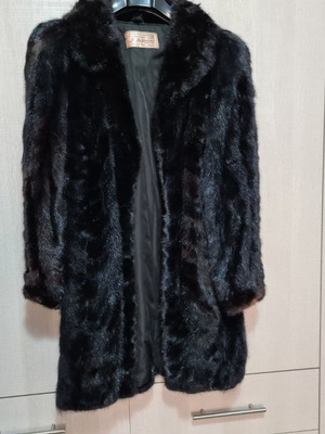 Mink fur used, barely worn, black, size L