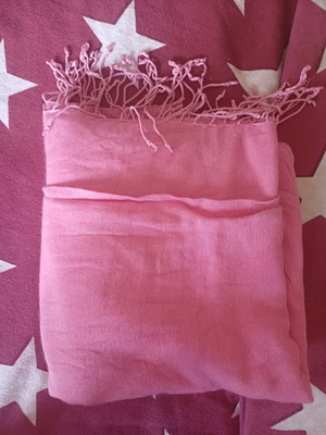 Pink scarf like new, thin large shawl