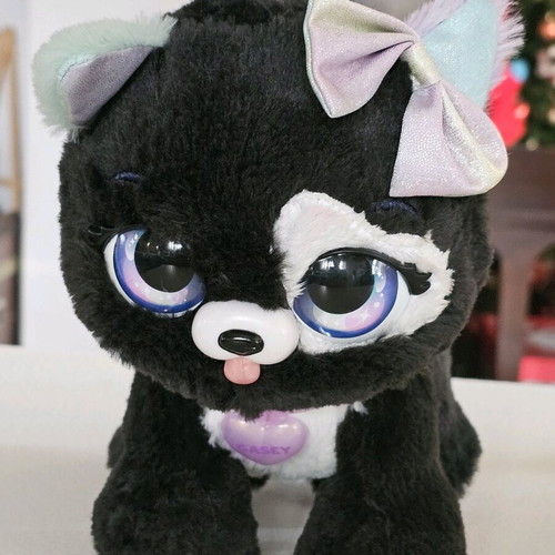 Present Pets Black Glitter Puppy interactive plush toy like new with sounds and actions