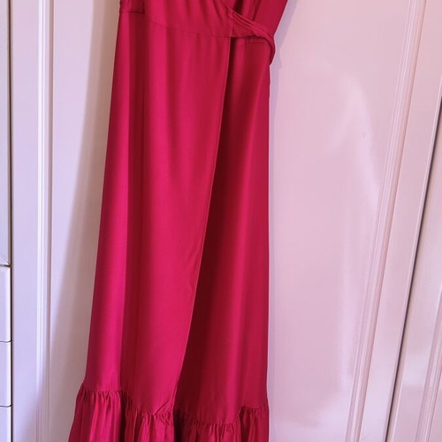 Long dress with wrap closure new, pink