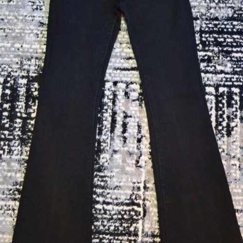 Elastic flare pants, black, size S