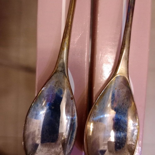 Avon teaspoon set new with pink rhinestones cancer awareness, 2 pcs