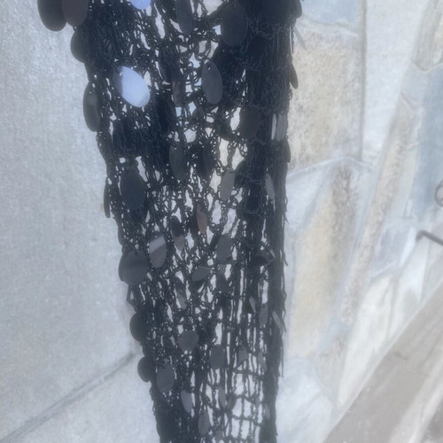 Decoro beach pareo with fringes, black, new