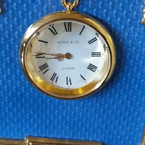 Table clock used Faberge style Kidney & Co London