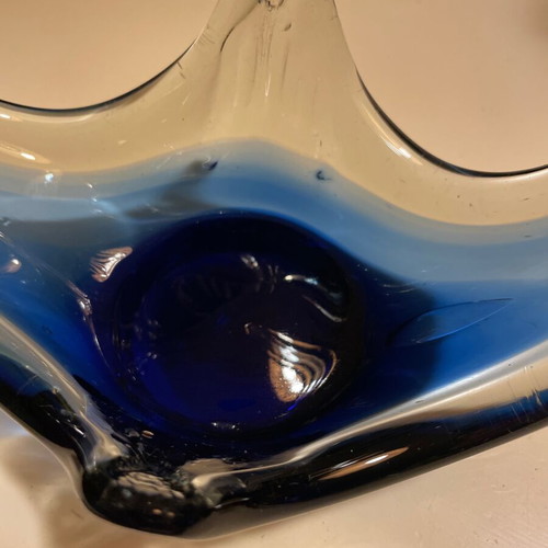 Murano Sommerso Vase 1960 like new, vintage blue