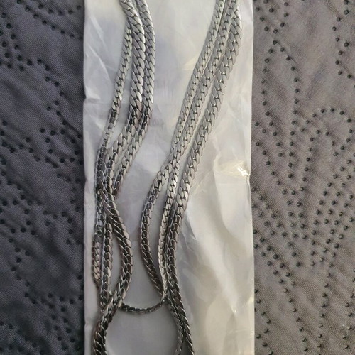 Stainless steel triple necklace new, silver