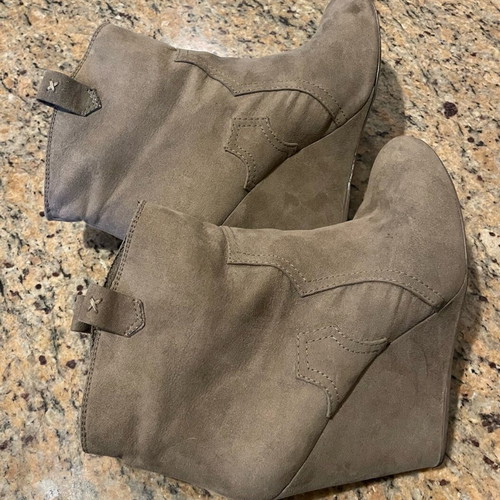 Bershka platform ankle boots used, brown, size 38