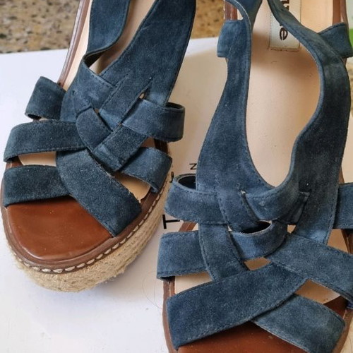 Dune suede platform sandals used, size 41, blue