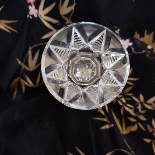 Vintage Cut Crystal Table Lighter like new, 1950s collectible