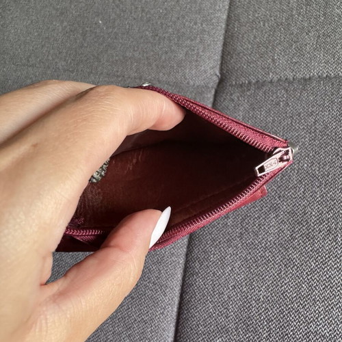Giudi leather wallet with chain, burgundy