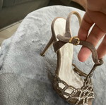 Sergio Rossi suede sandals with Swarovski new, size 39, beige