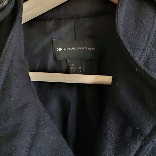Mango long slim coat navy blue size L like new