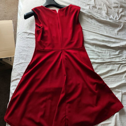 Red sleeveless A-line dress like new, size L