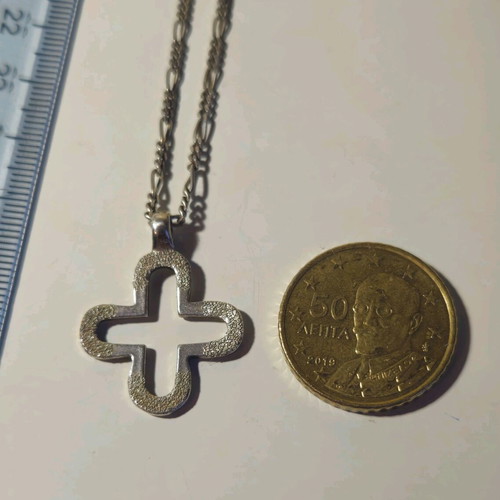 Silver 925 chain with double-sided cross vintage, like new