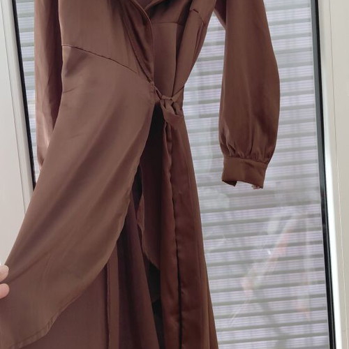 Shein women's satin dress, brown, spring autumn
