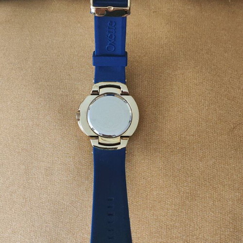 Oxette women's watch like new with blue rubber strap and crystals