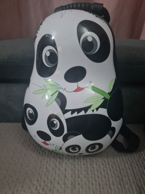 Children's hard backpack used with panda design