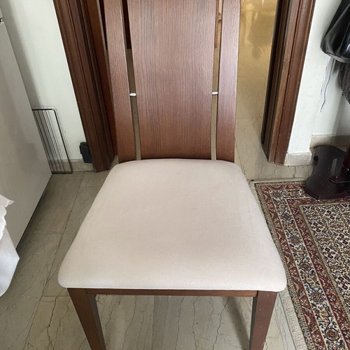 Extendable dining table with 4 chairs, 120x110 cm
